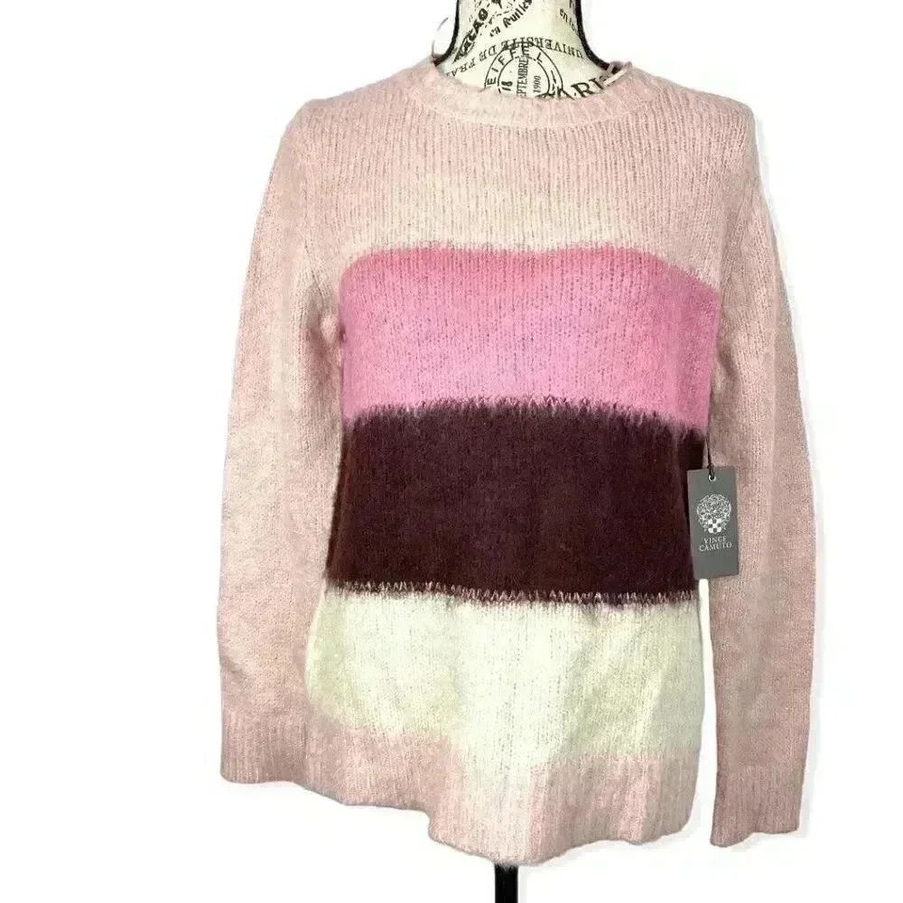 Vince Camuto pink shadow pullover sweater- M